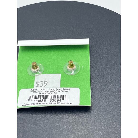 Kate Spade Gold Plated Open Spade Stud Earrings New - Picture 8 of 10